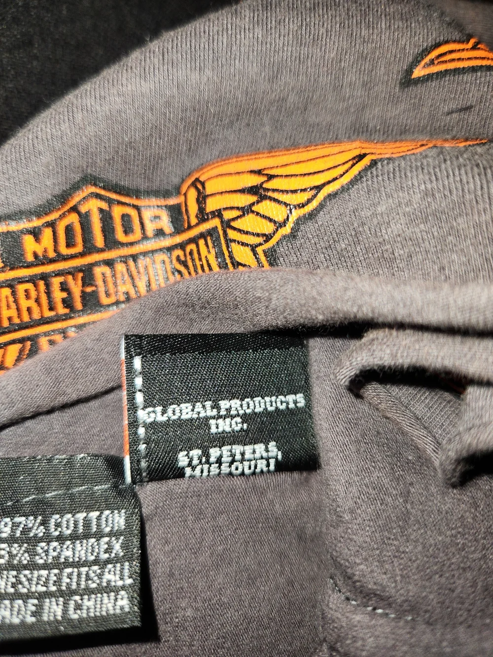 Harley-Davidson Gray Gaiter with Orange Logo Wings #432